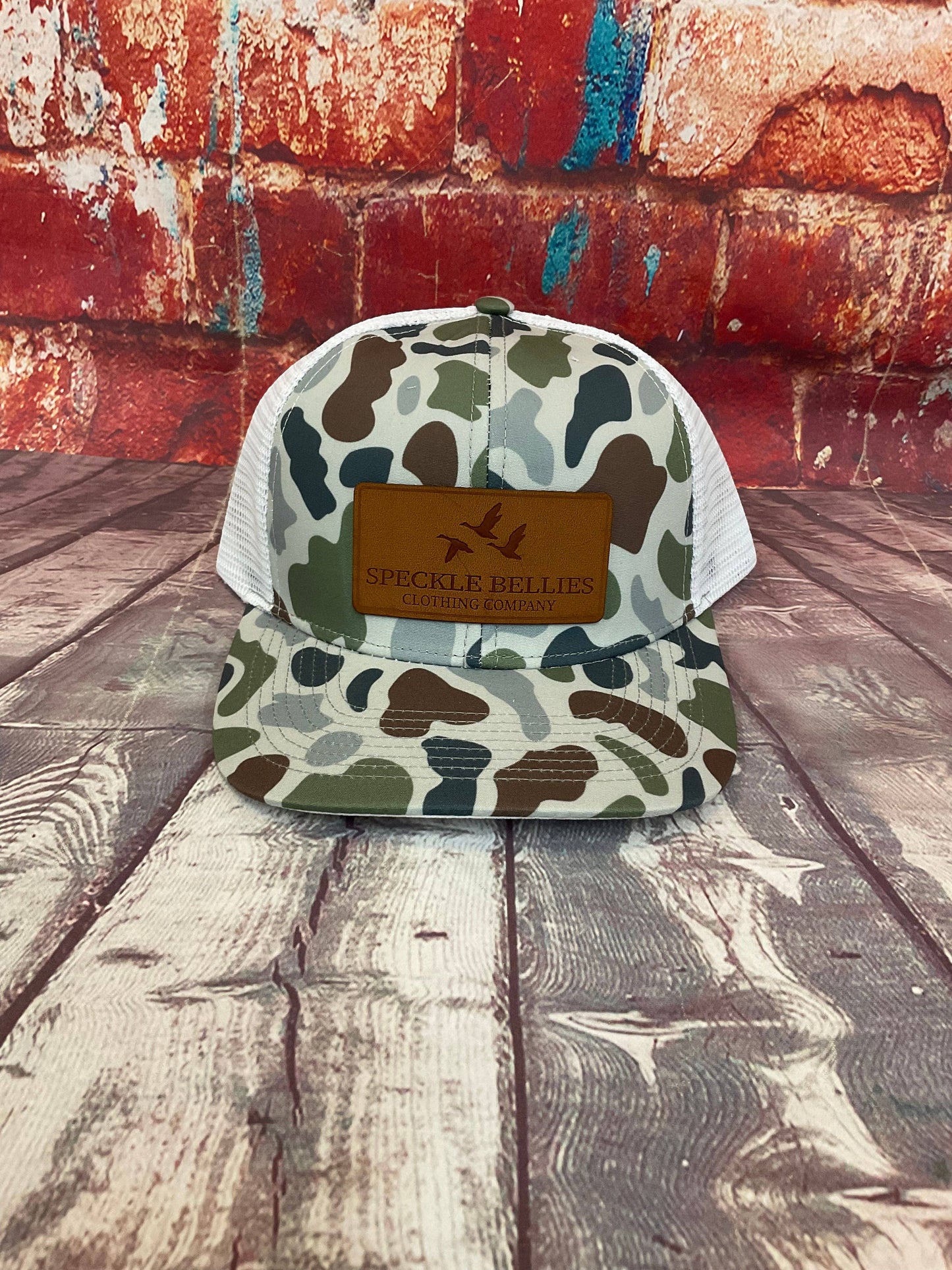 3 Geese Leather Patch Hat