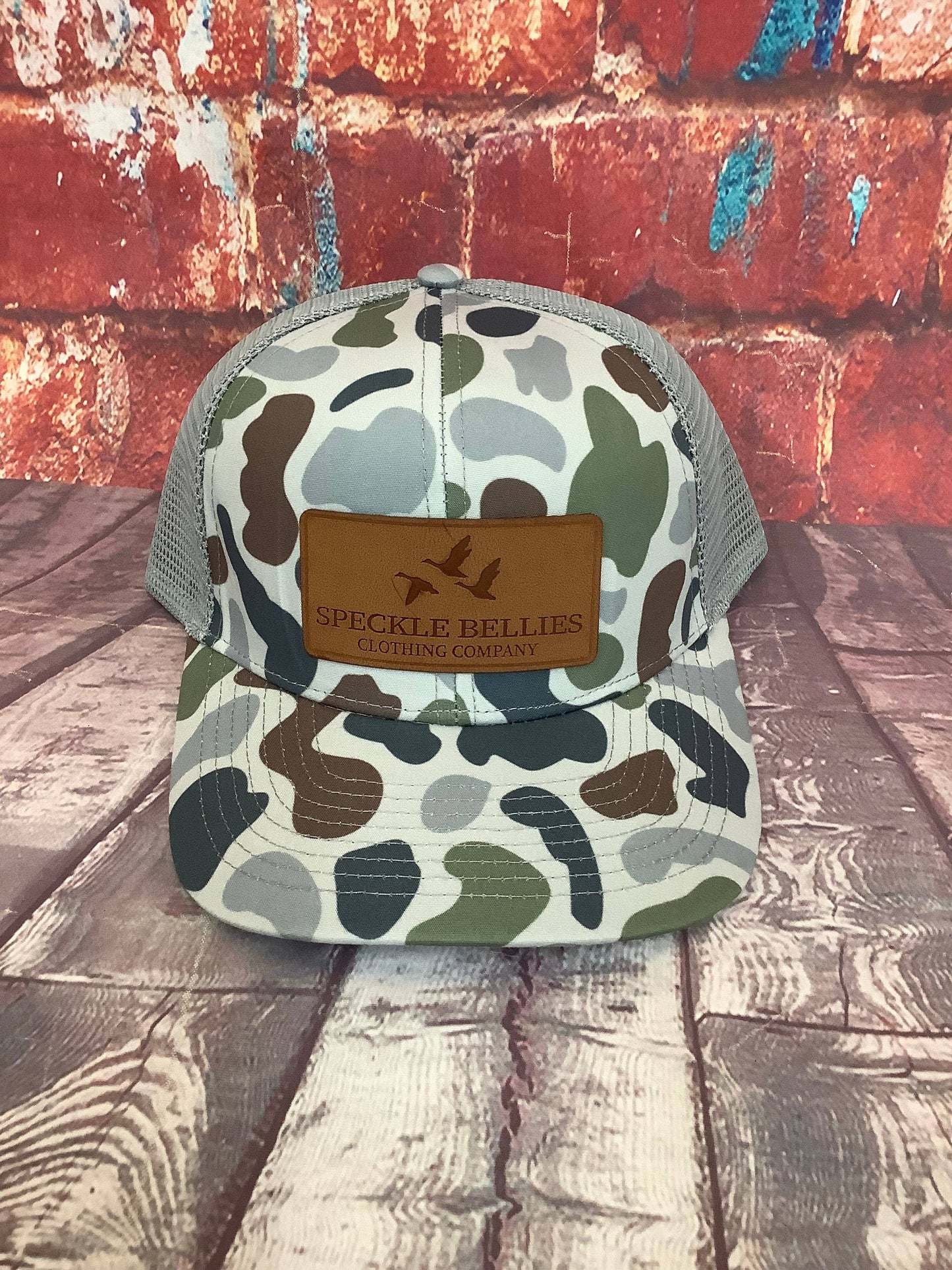 3 Geese Leather Patch Hat
