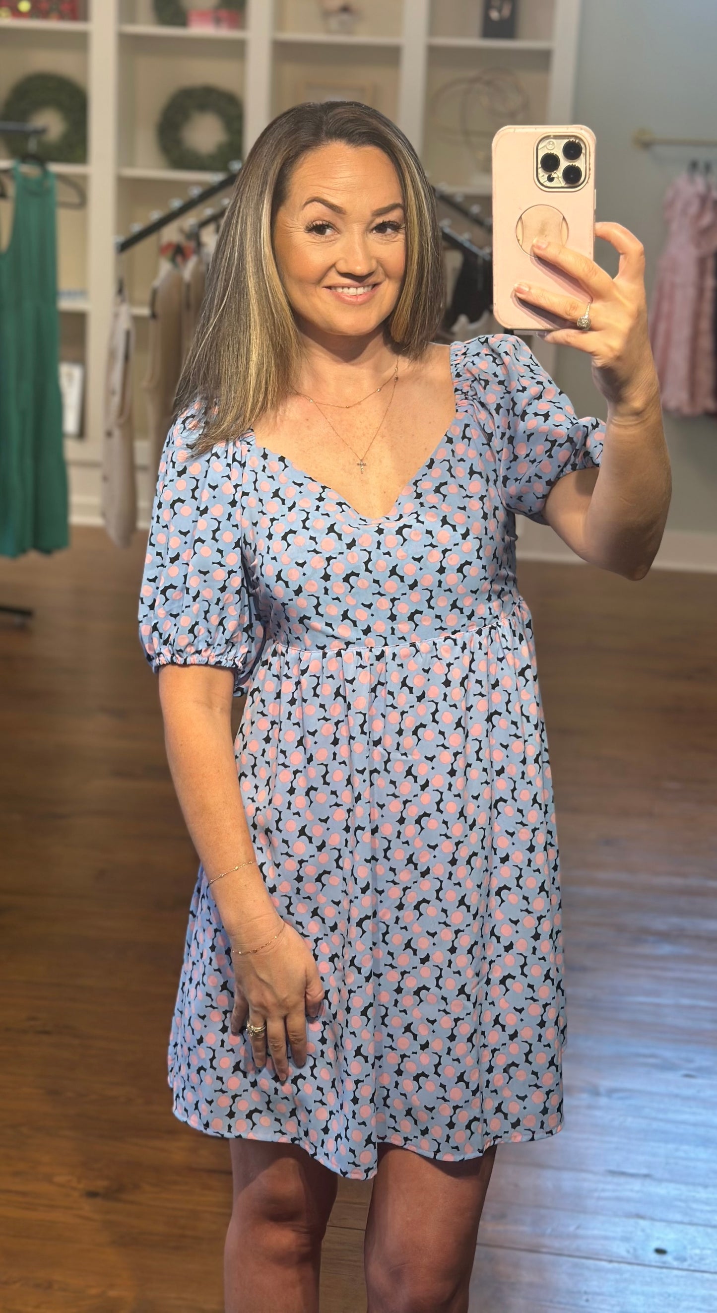 Baby Pink & Blue Dress