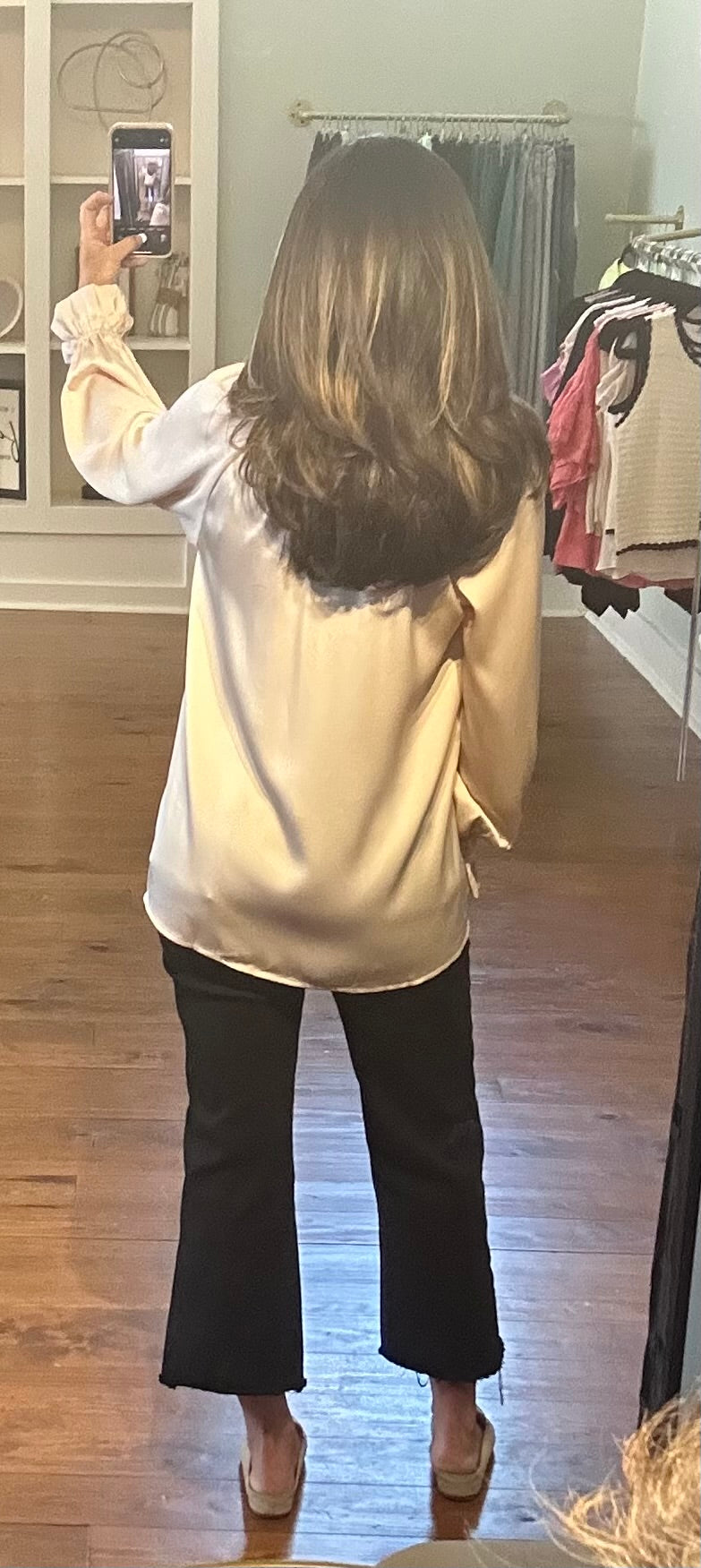 Champagne Satin Top