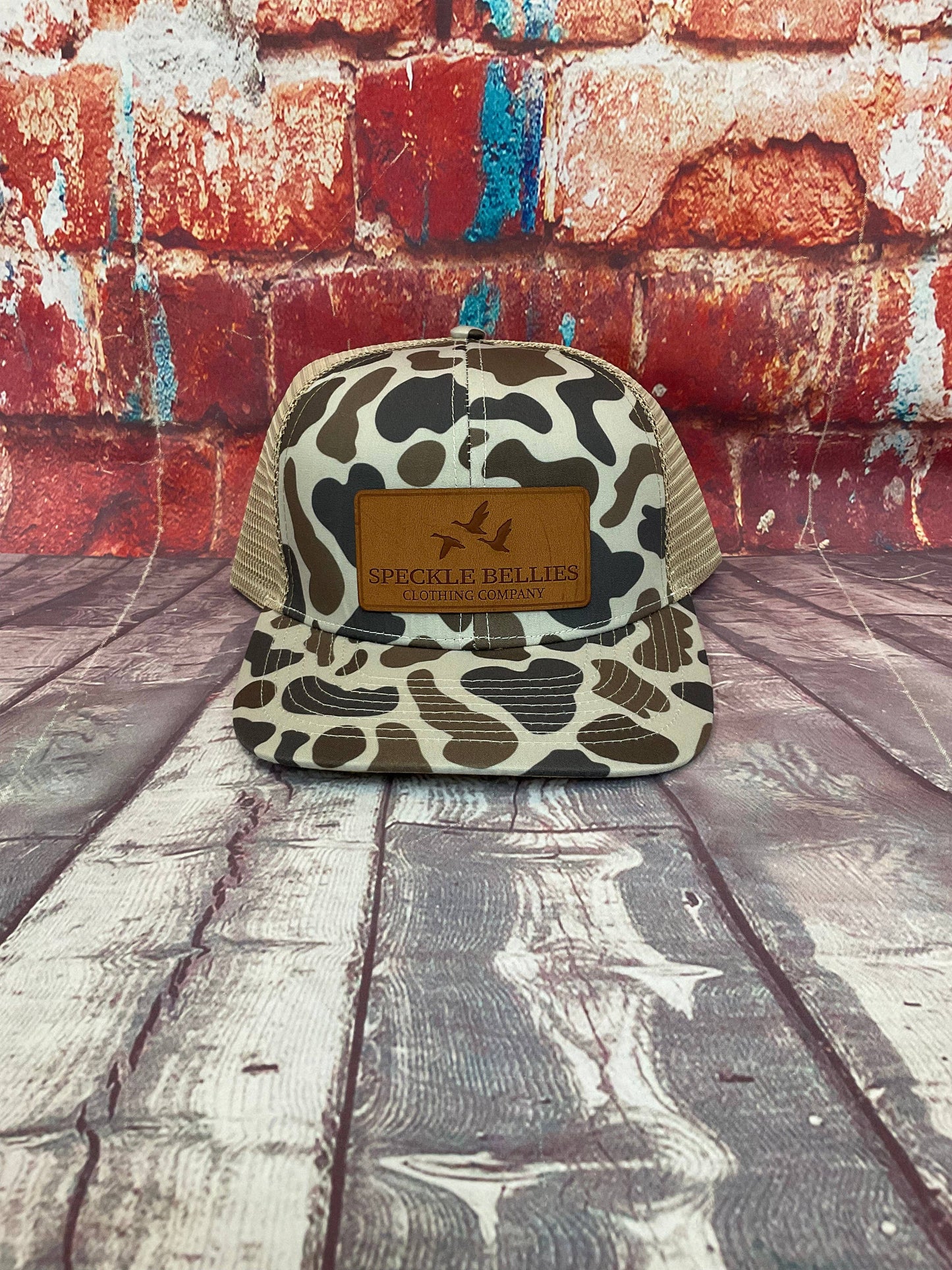 3 Geese Leather Patch Hat