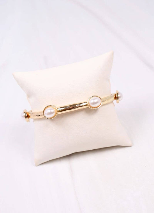 Piers Stretch Bracelet with Pearls GOLD