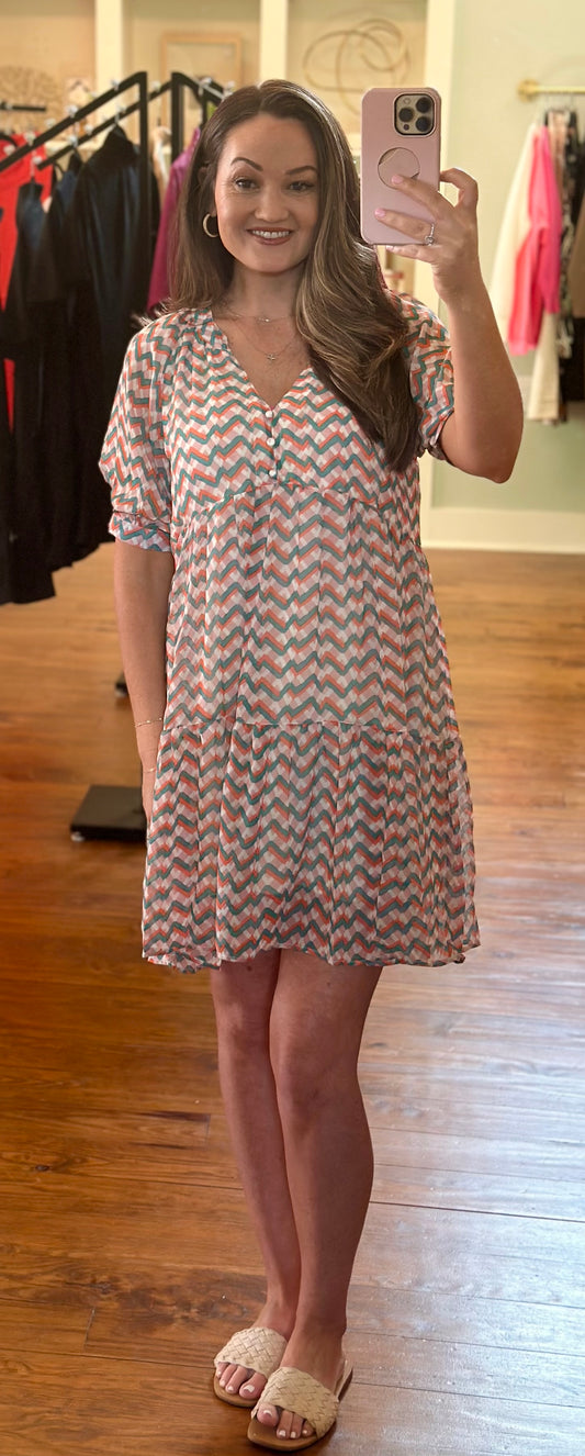 Spring Abstract Print Dress