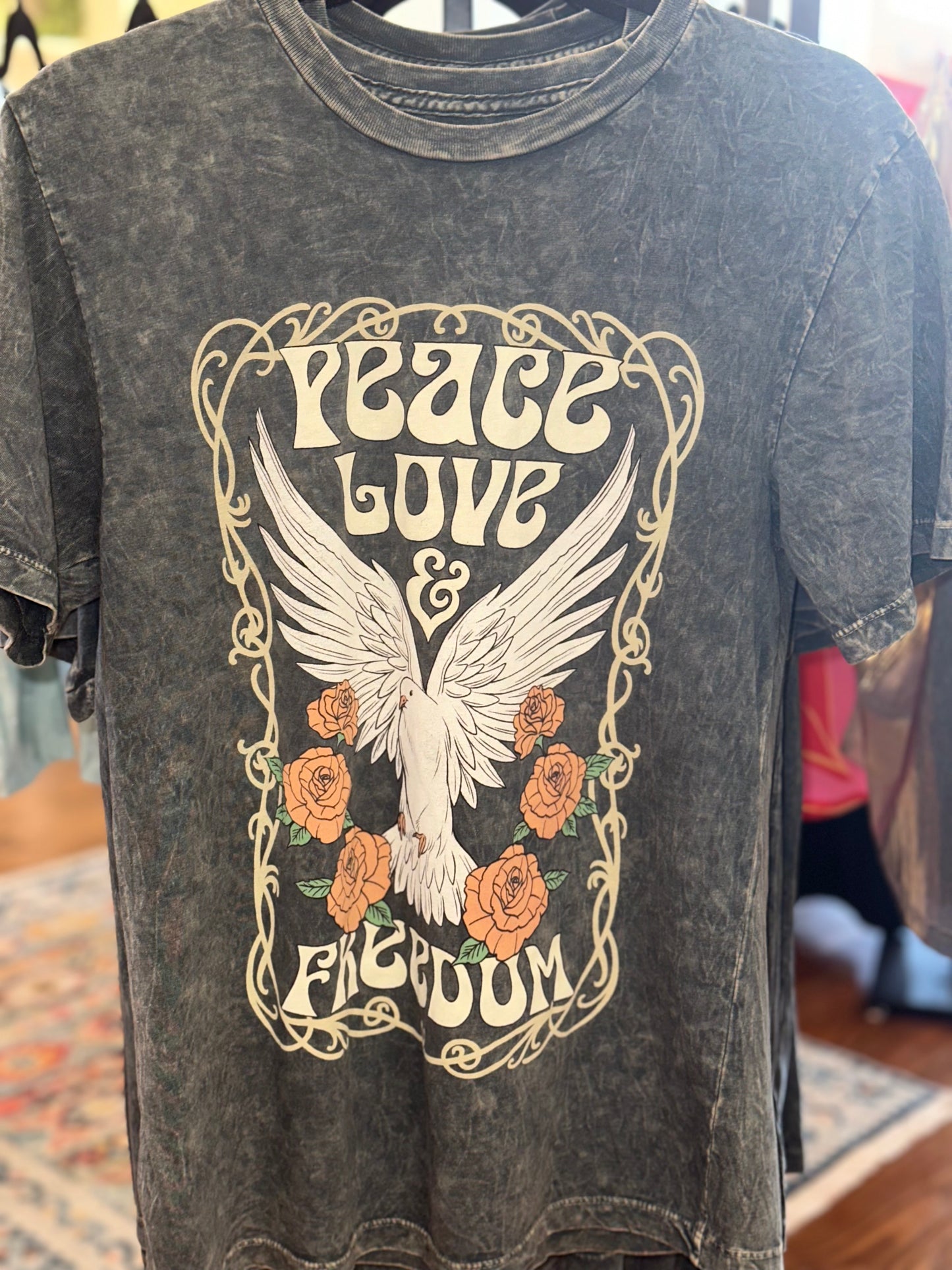 Peace Love Freedom Dove Graphic Tee