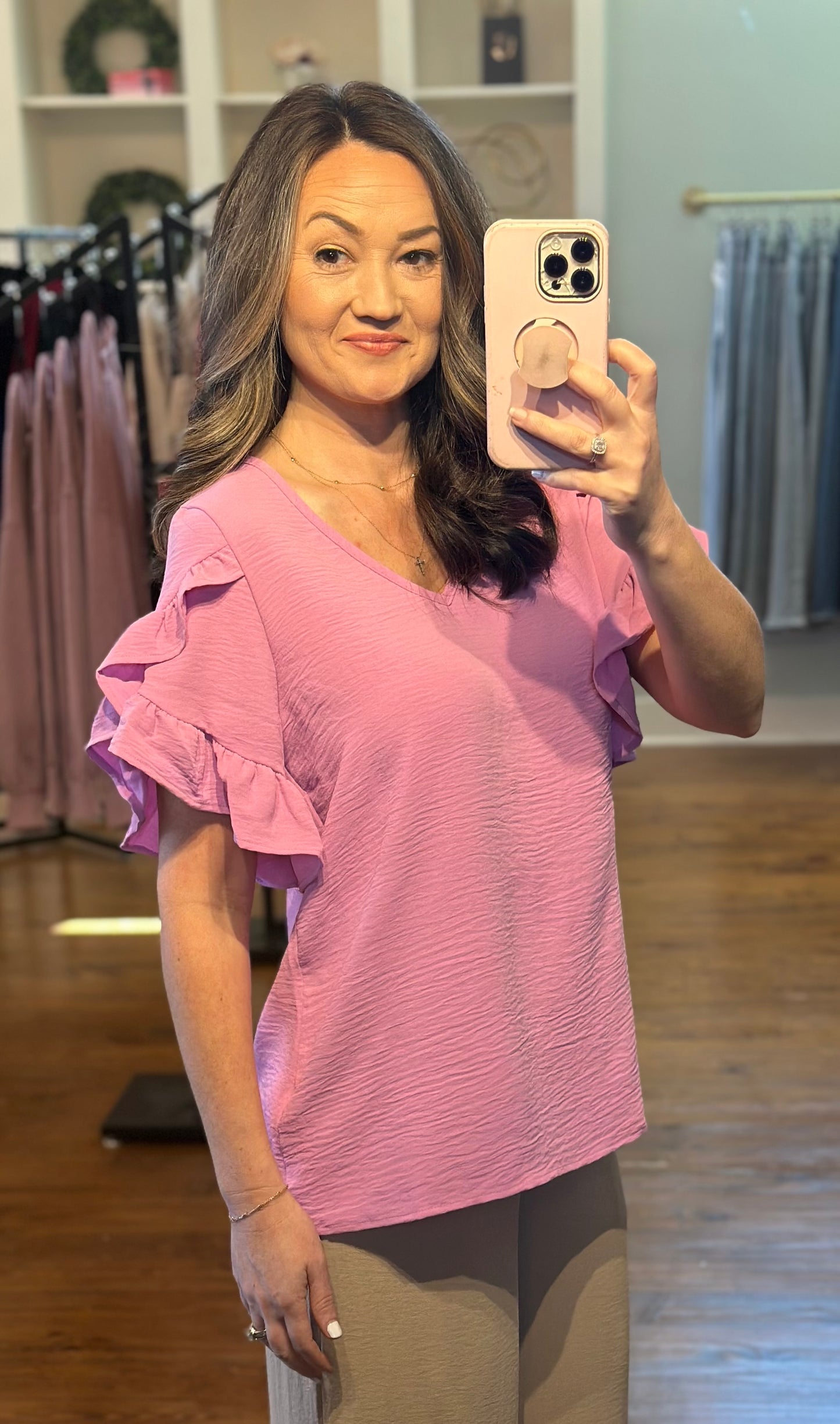 Tulip Sleeve V Neck