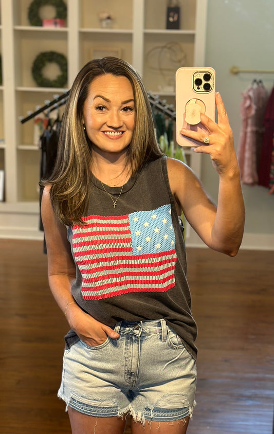 All Americana Puff Flag Tank