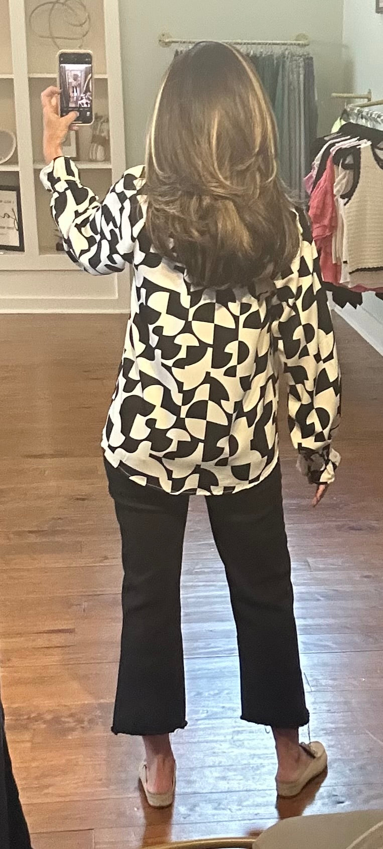 Chic Geometric Print Top