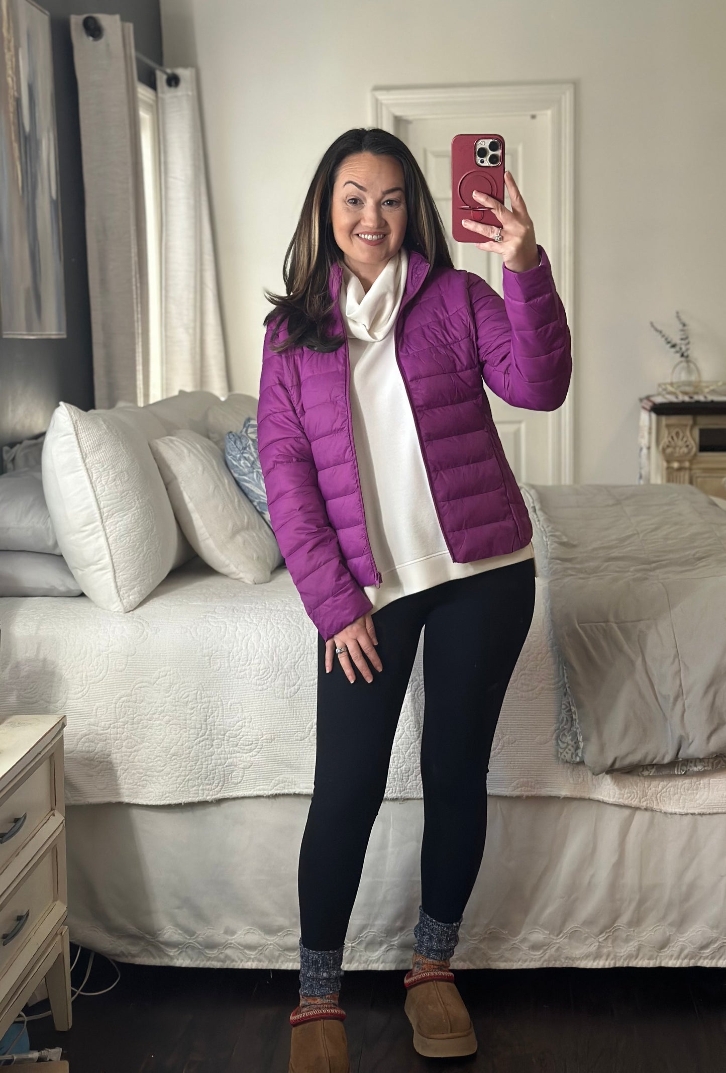 Very Violet Puffer Zip Up Jacket