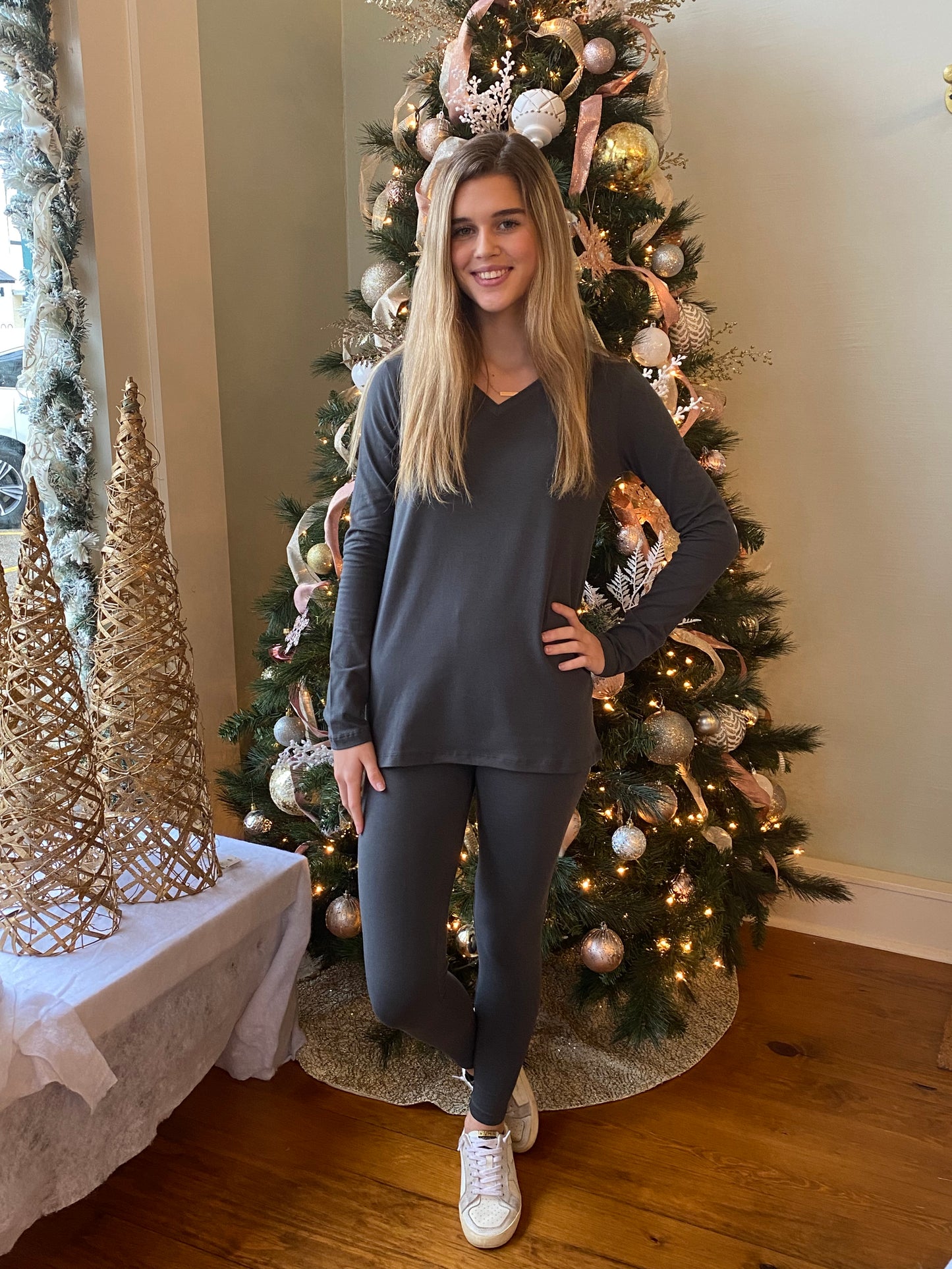 Charcoal Top & Leggings Set