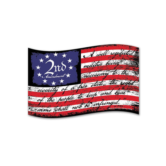 2nd Amendment Flag - 4 x 6 in. Decal