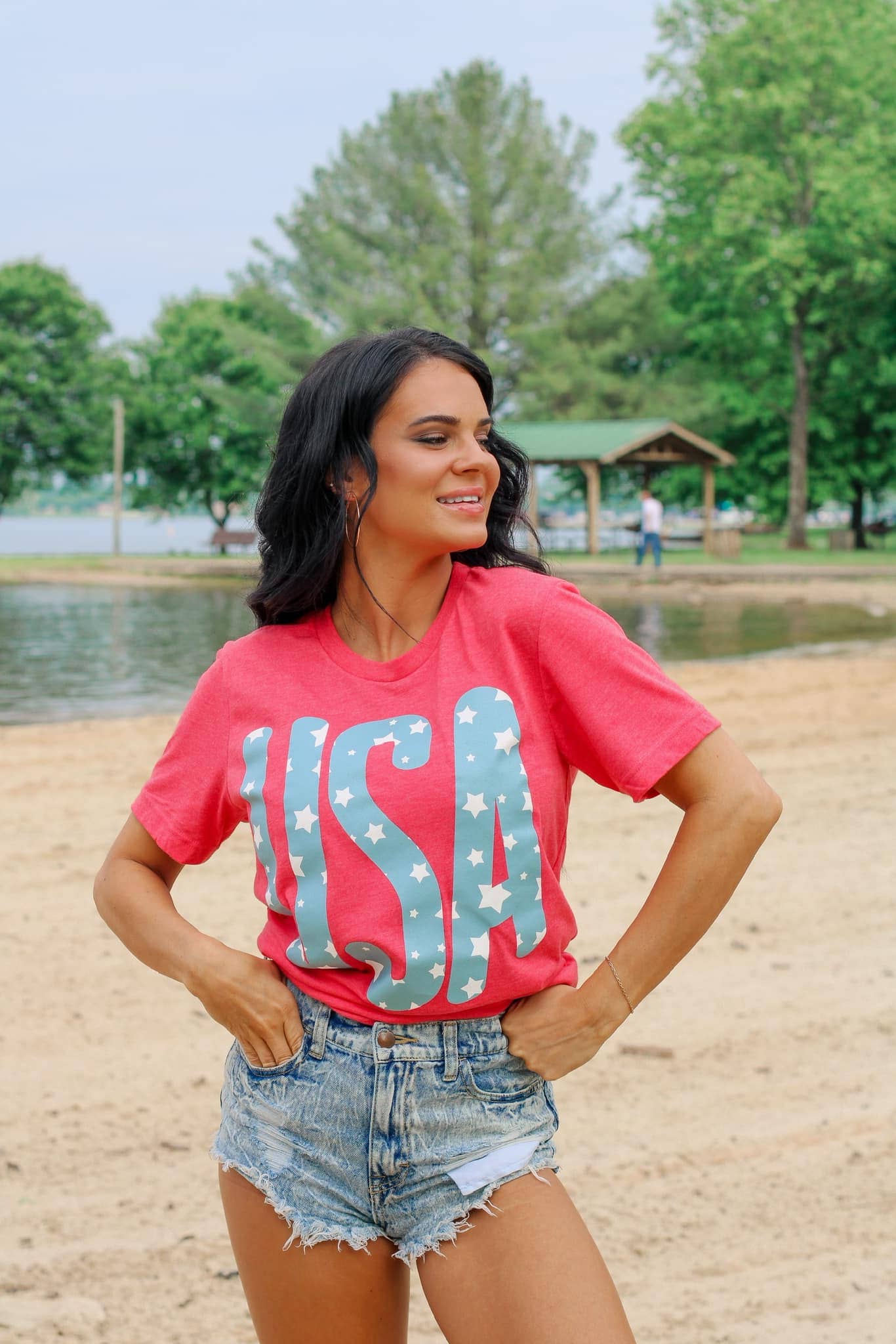 USA | Heather Red | Short Sleeve Tee