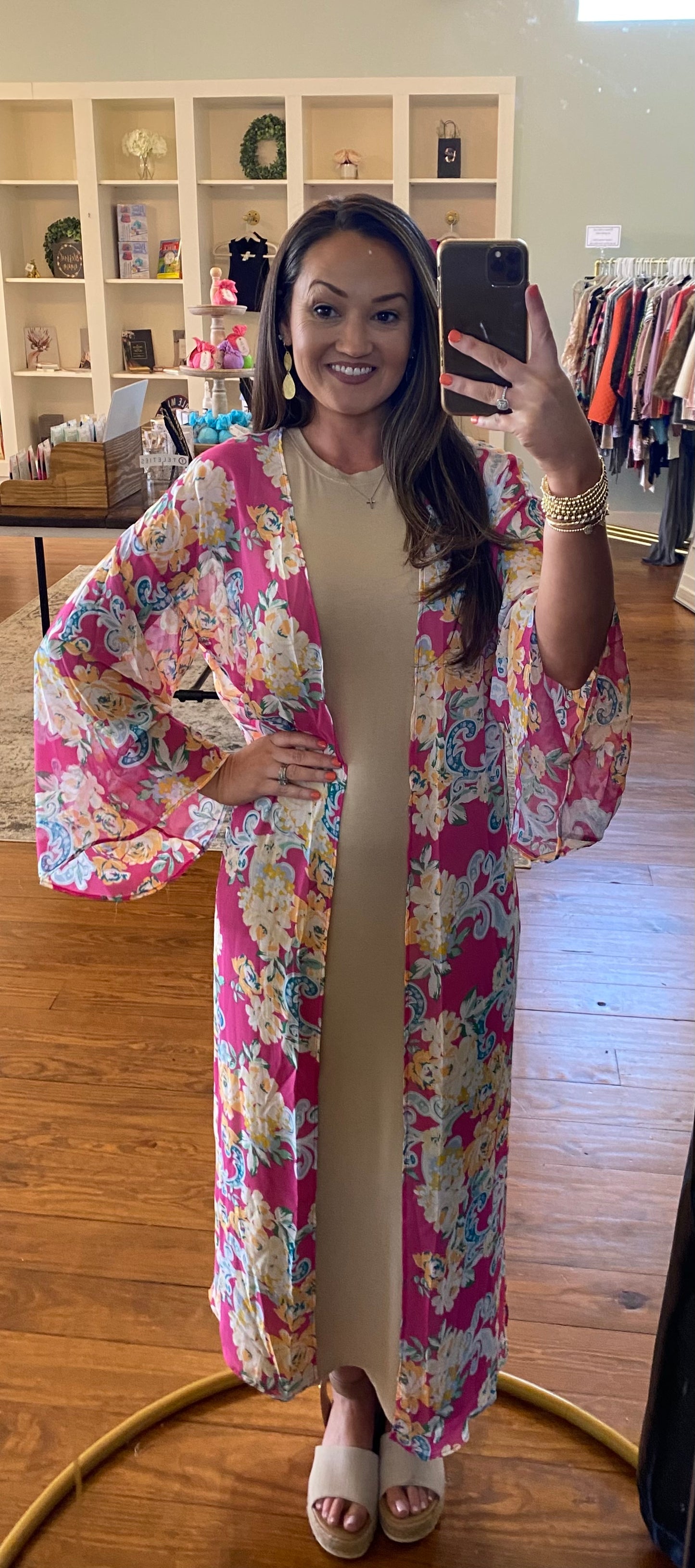 Long Floral Duster Kimono