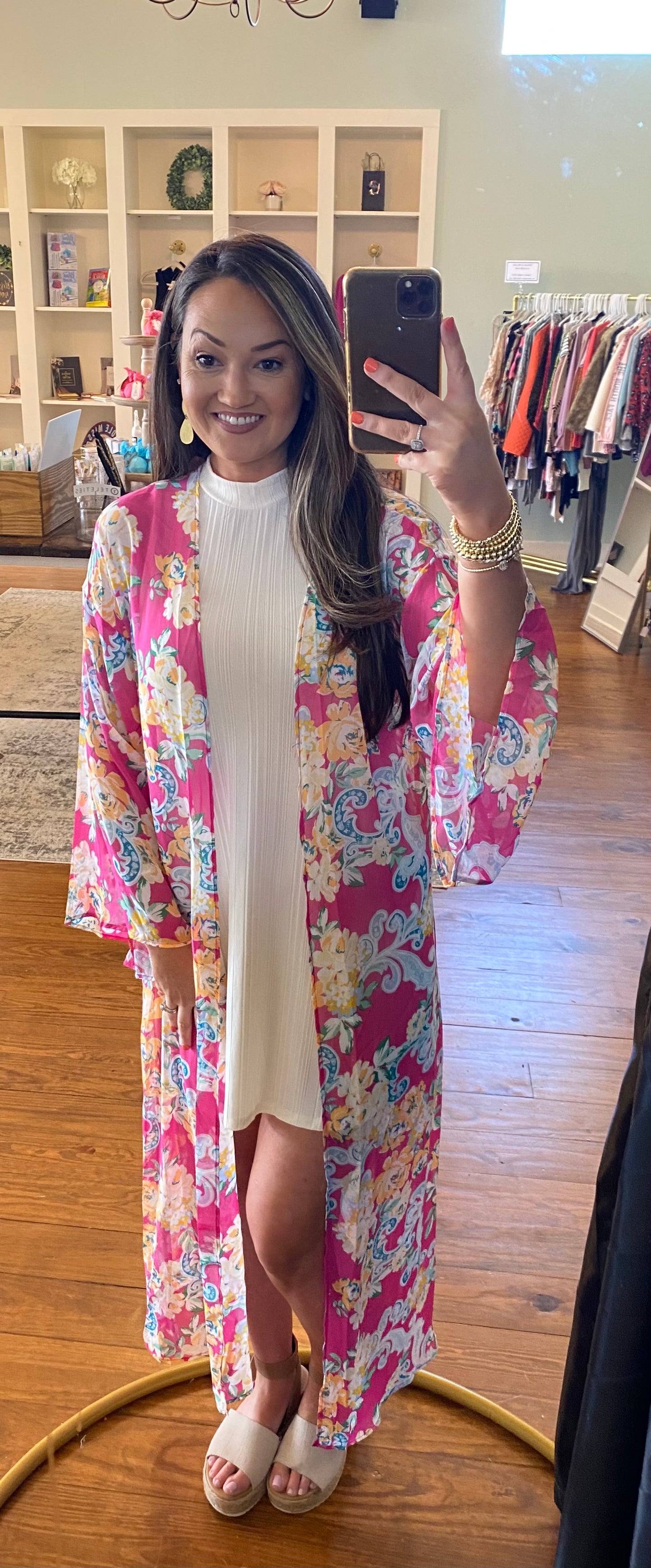 Long Floral Duster Kimono