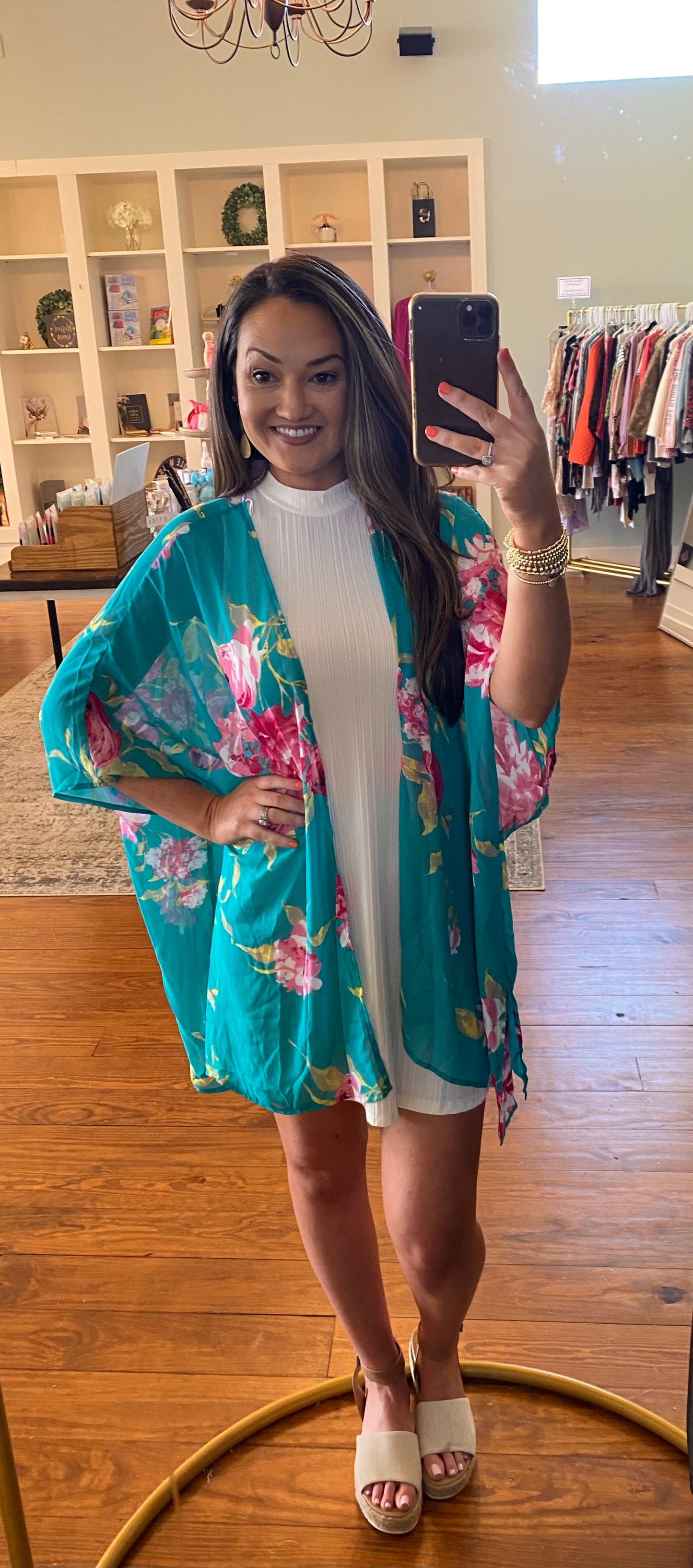 Floral Side Slit Kimono