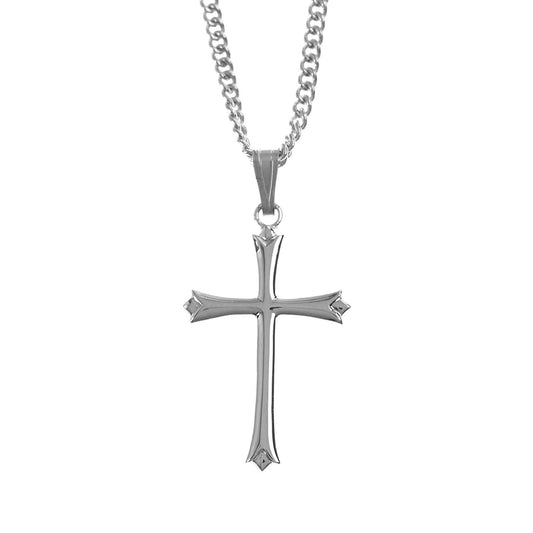 Men's Silver Plated Cross Necklace